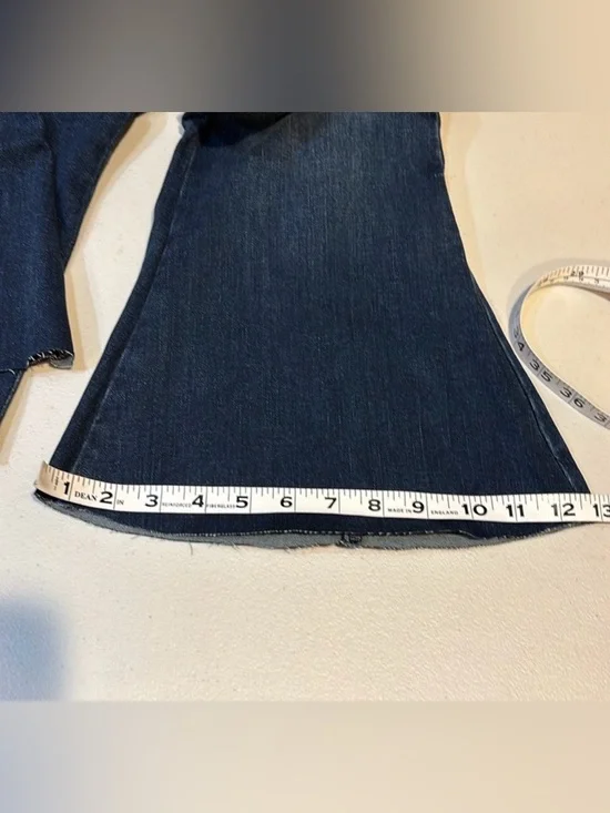 Jeans Free People Curvy High Rise Cropped Lace Up Dark Wash Stretch Waist Jeans - Picture 9 of 16